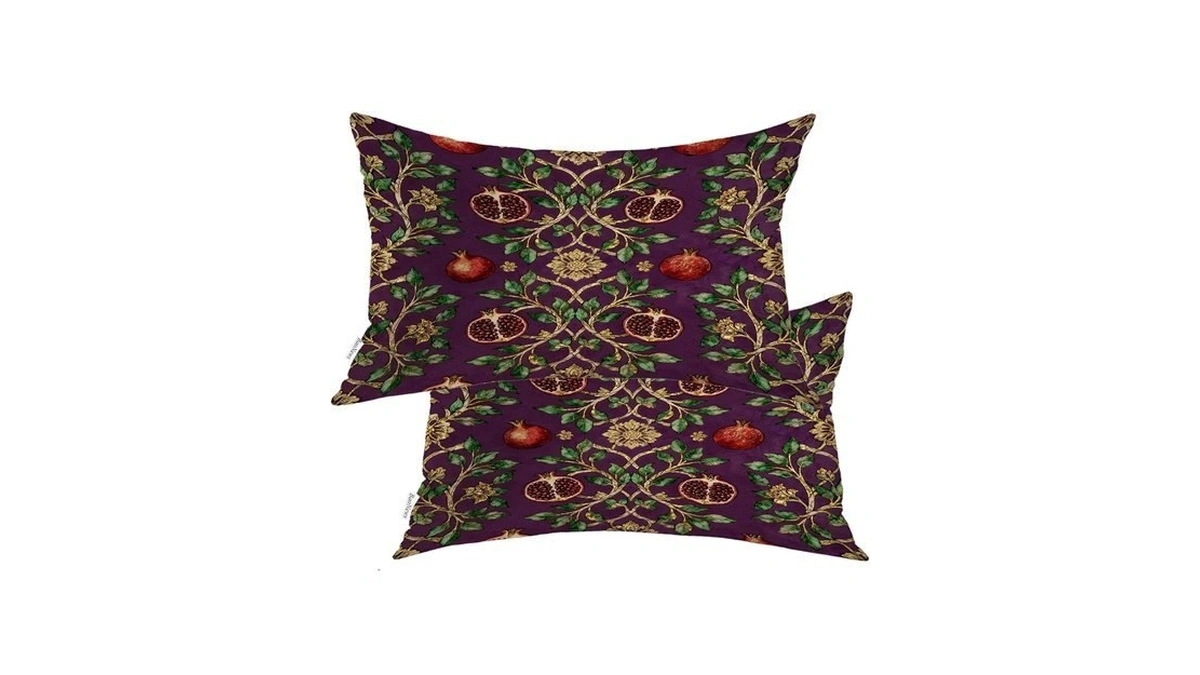 Baonews Floral Pillow Covers, Vintage Tradition Tapestry Design Print Lumbar