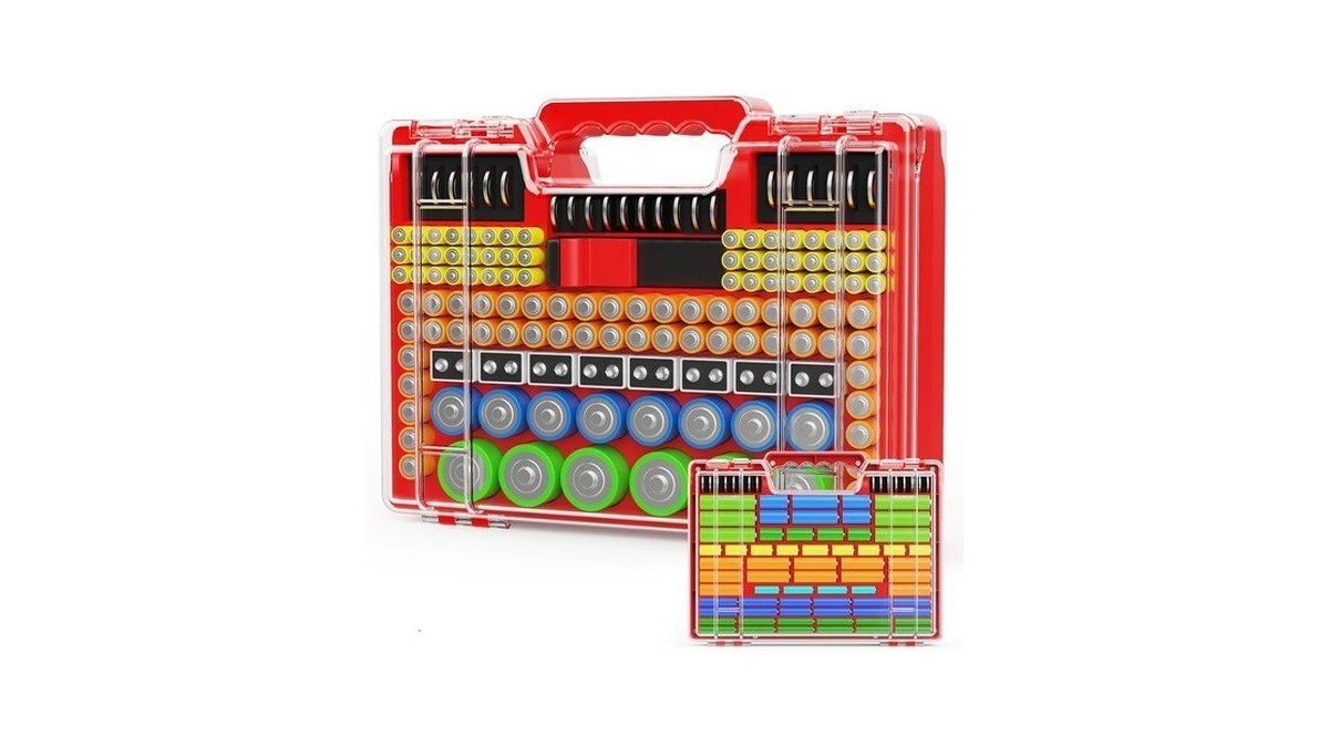 Molutsody Battery Organizer Box With Tester, Storage Case Holds 260