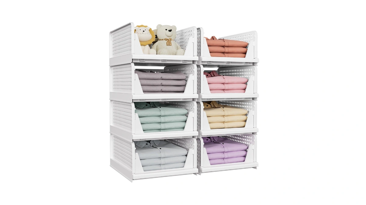 8 Pack Closet Organizers And Storage, Stackable & Foldable Closet