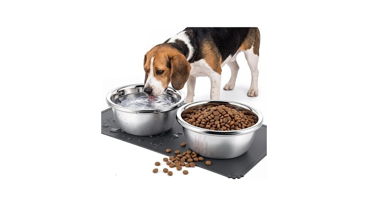 Ferrochef 2 Pack Dog Bowls Stainless Steel 46 Oz With