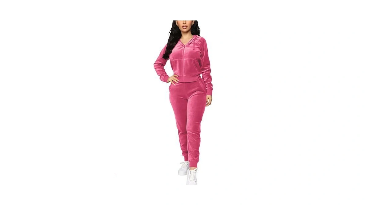 Bogurst Velour Tracksuit For Women Set Casual Jogging Suits Long