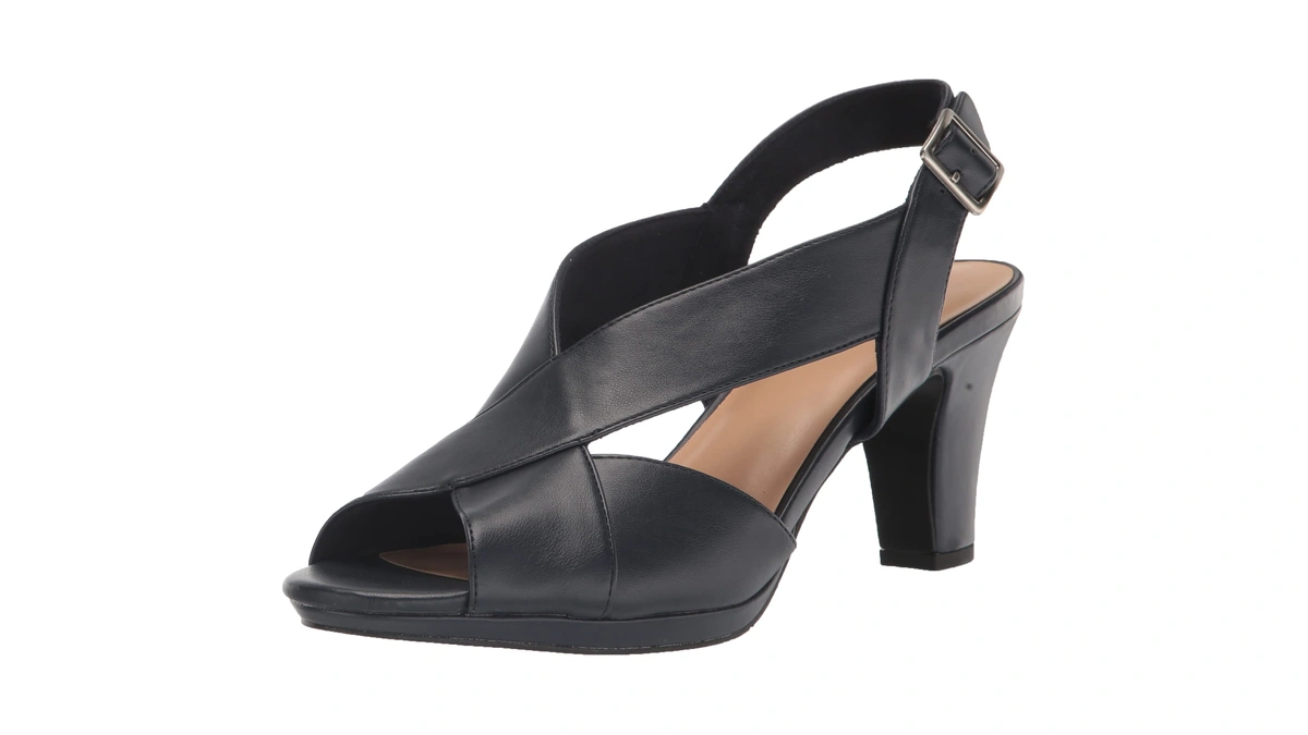 Easy Street Women's Christy Peep Toe Slingback Heeled Sandal With