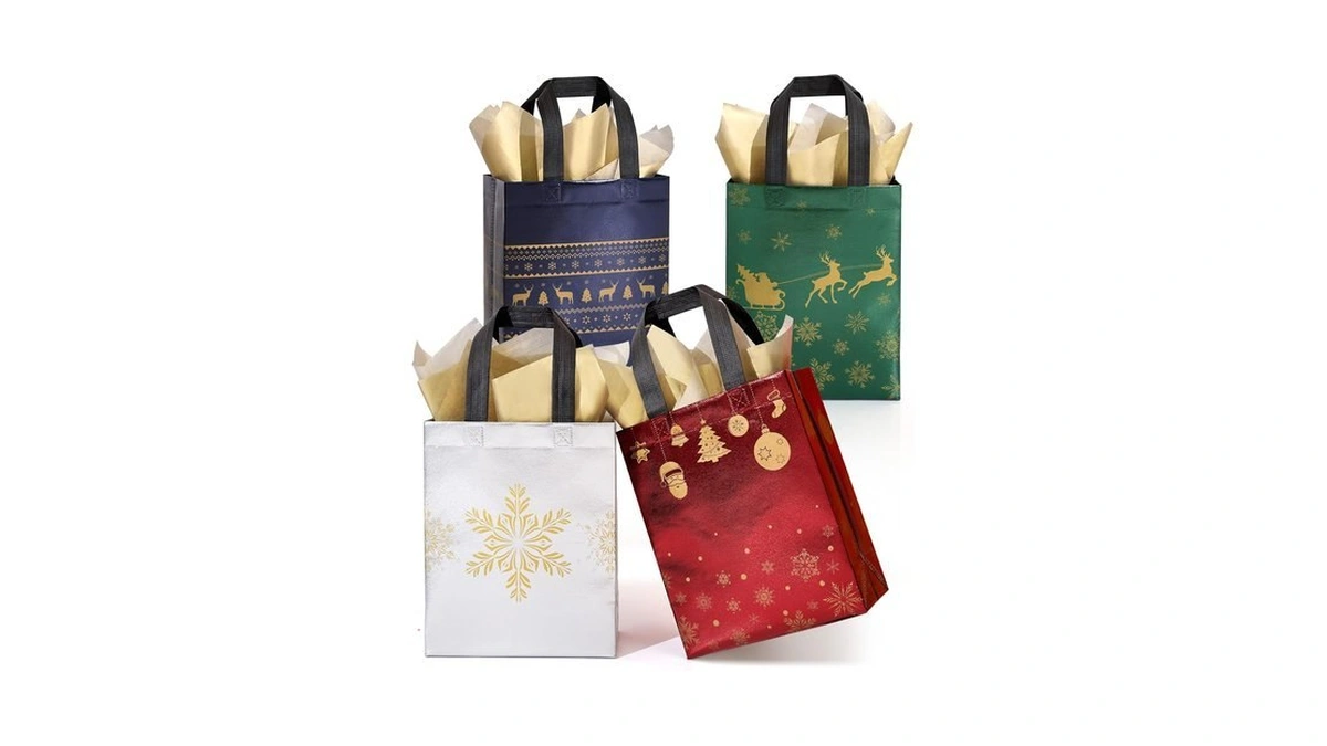 Stypop 16 Pack 10" Christmas Gift Bags Medium Size With