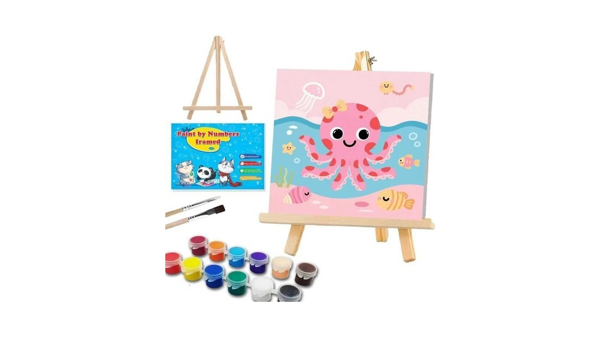 Wemeon Octopus Paint By Numbers Kit For Kids With Frame