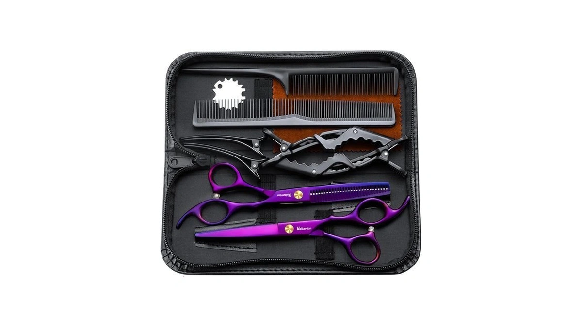 Valterion Hair Cutting Scissors Set,6.5" Hair Cutting Shears-purple