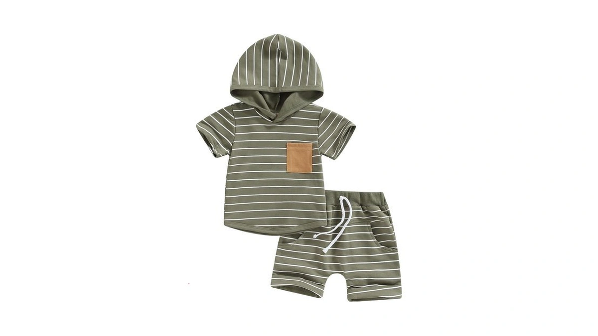 Thefound Cute Newborn Baby Boy Clothes Short Sleeve Hooded Tops