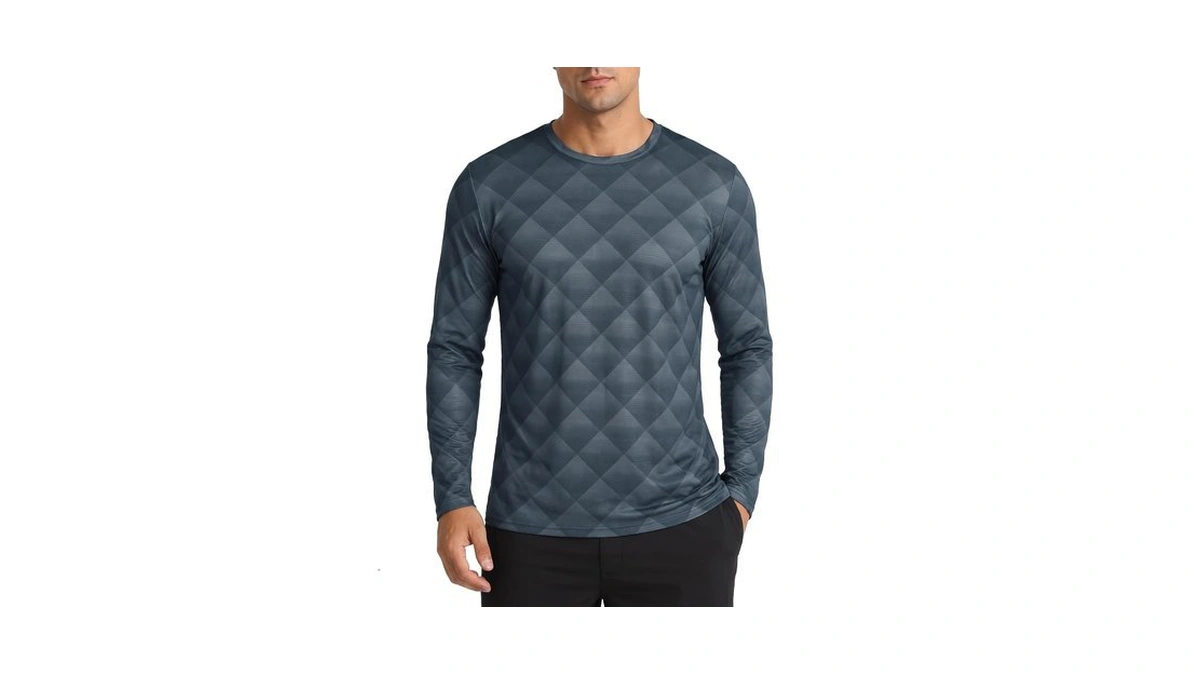 Aoysky Mens Long Sleeve Workout Shirts Quick Dry Moisture Wicking