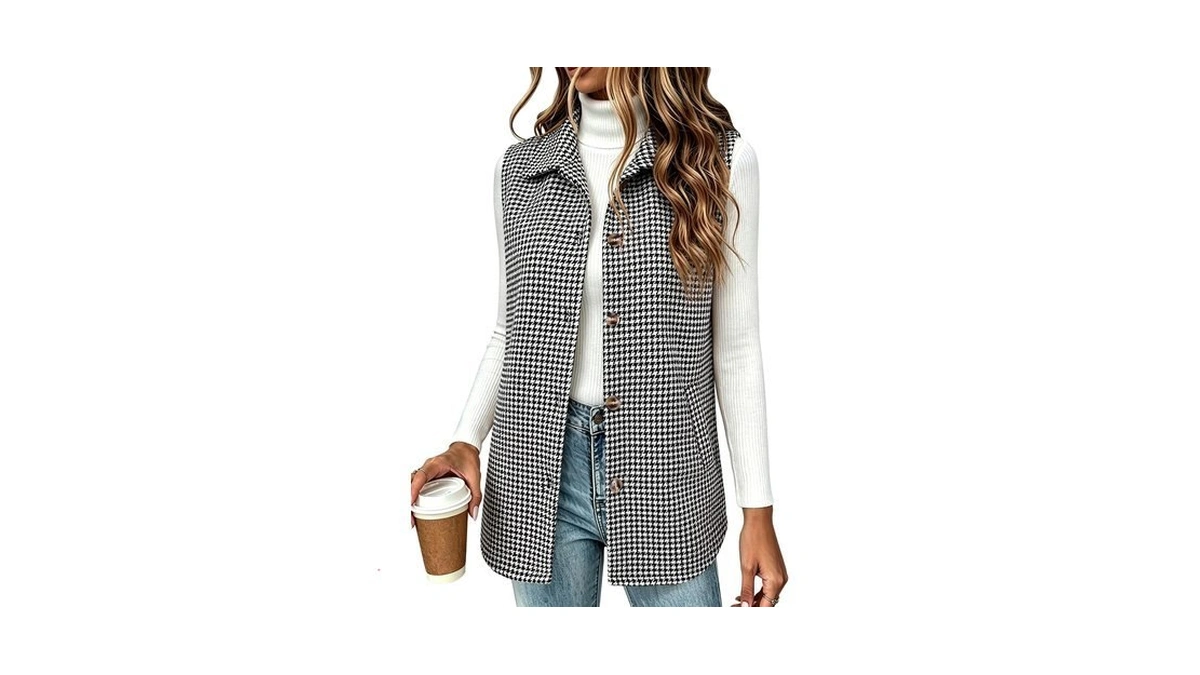Zeagoo Womens Vest Button Down Flannel Jacket Winter Sleeveless Plaid