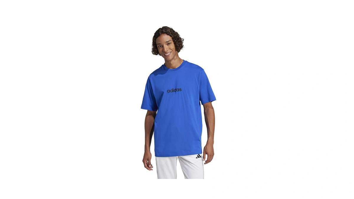 Adidas Men's Essentials Linear Sportswear Sportswear T-shirt, Team Royal Blue/black,