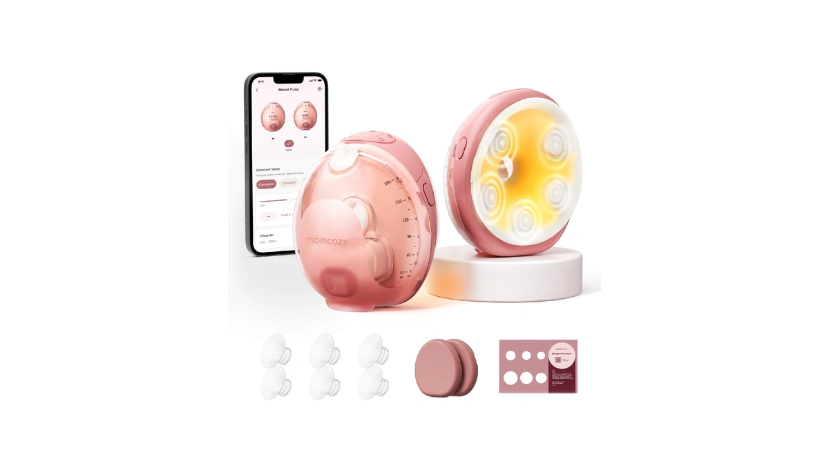 Momcozy Wellness 1 Wearable Breast Pump, Warm-massage Hands-free Pump With