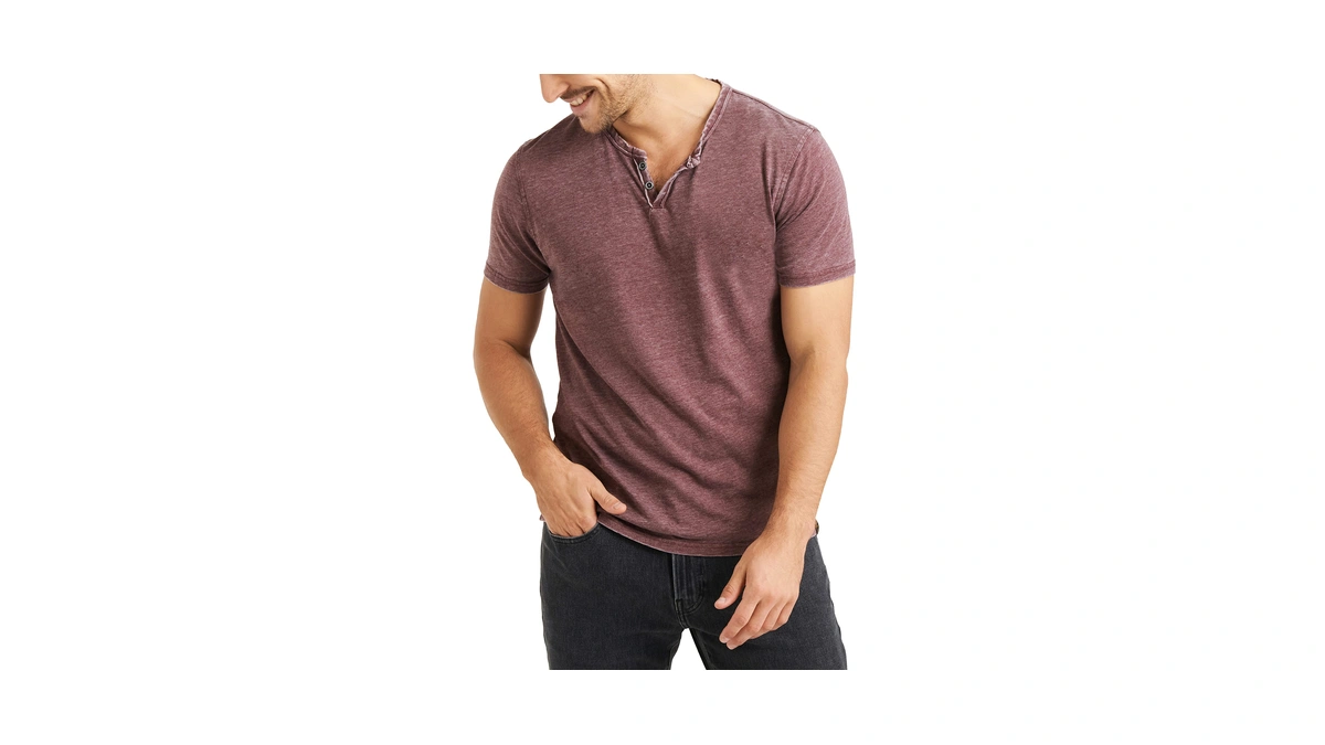 Lucky Brand Burnout Button Notch Shirt Port Royale Md