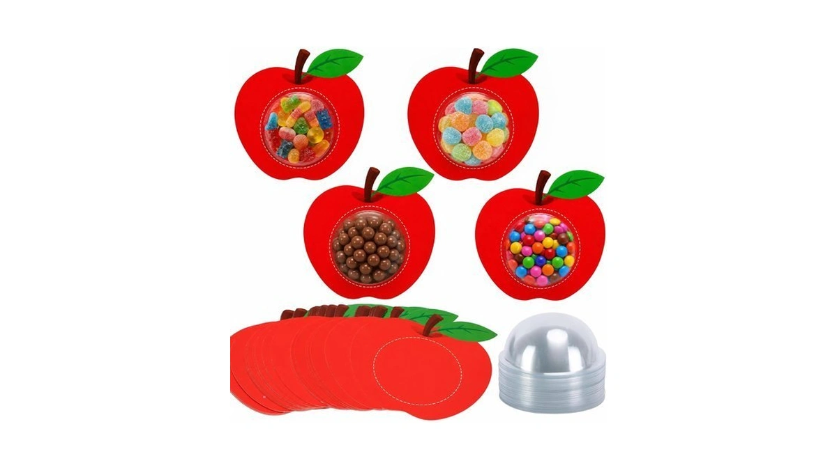 36 Set Apple Shaped Candy Box, Small Paper Apple Container