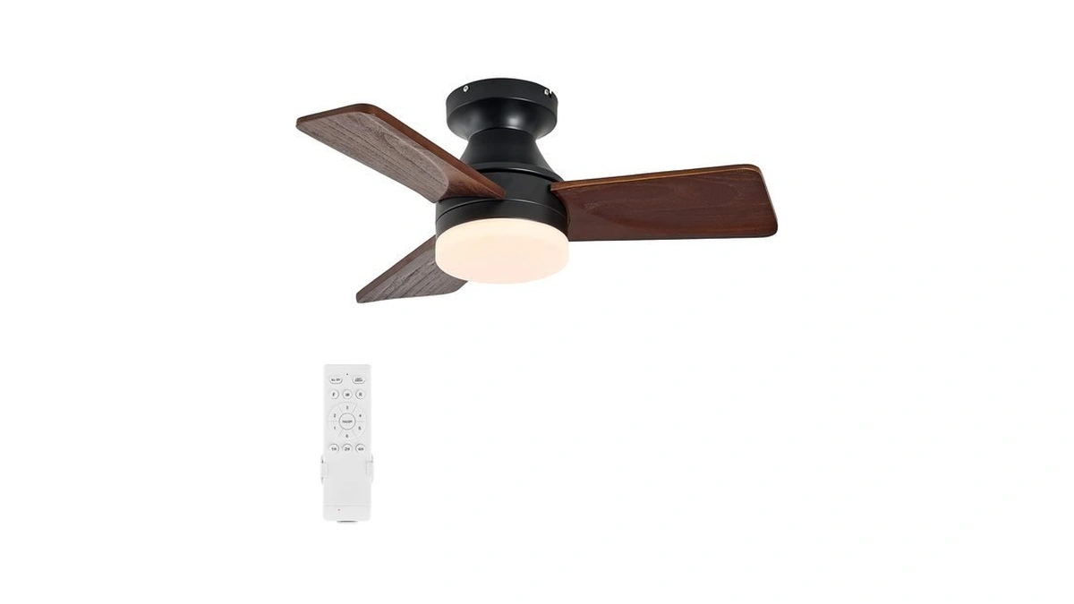 Ykxonfa 30" Wooden Ceiling Fan With Light And Remote,small Home