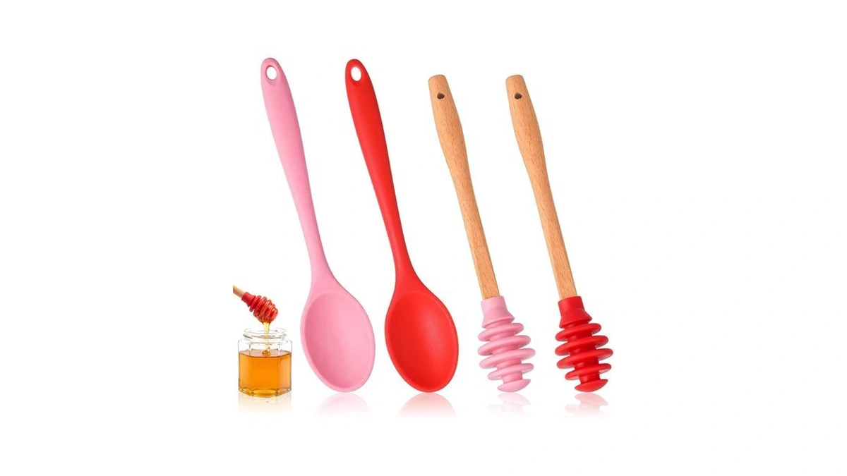 Acellegic 4 Pcs Silicone Honey Sticks 8 Inch Silicone Honey