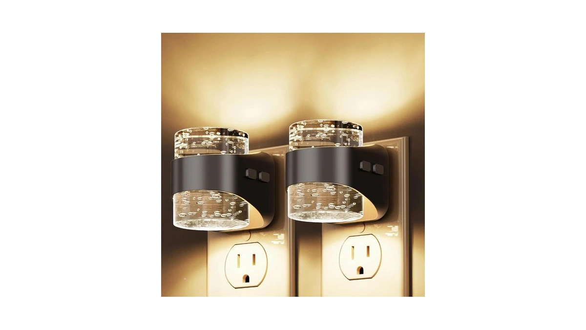 L Lohas Led Night Light, 2 Pack 3000k Bubble Night