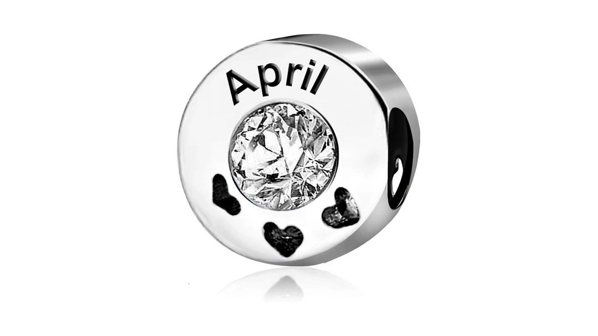 Jmqjewelry Compatible With Pandora Charm Bracelet Lnitial April White