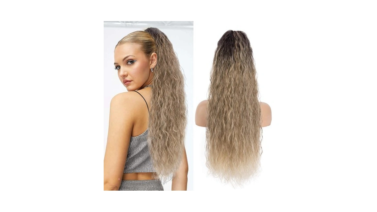 Ponytail Extension Claw Clip, 30inch, Chocolate Brown With Caramel Blonde