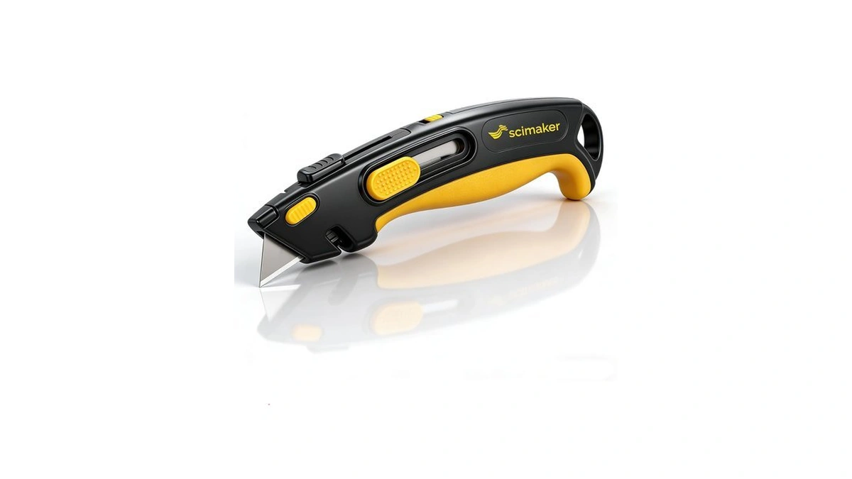 Scimaker Dual-mode Heavy Duty Utility Knife, Safety Box Cutter 1-pack