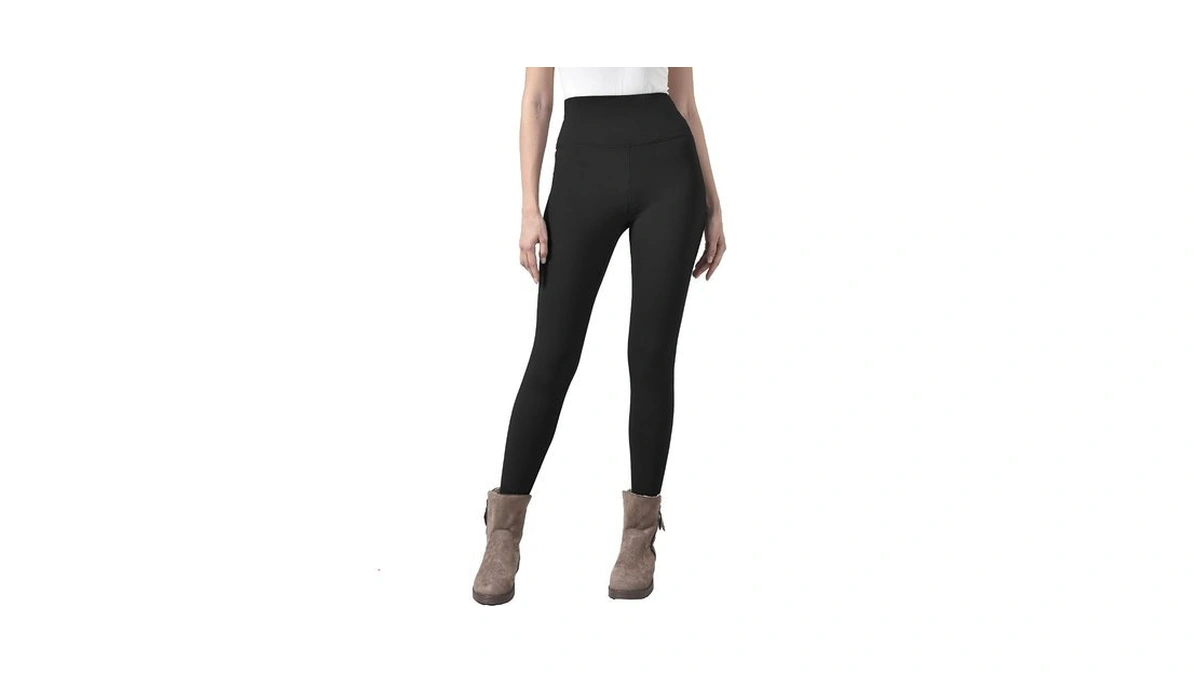 Ipletix Women's Fleece Lined Leggings Black Lxl