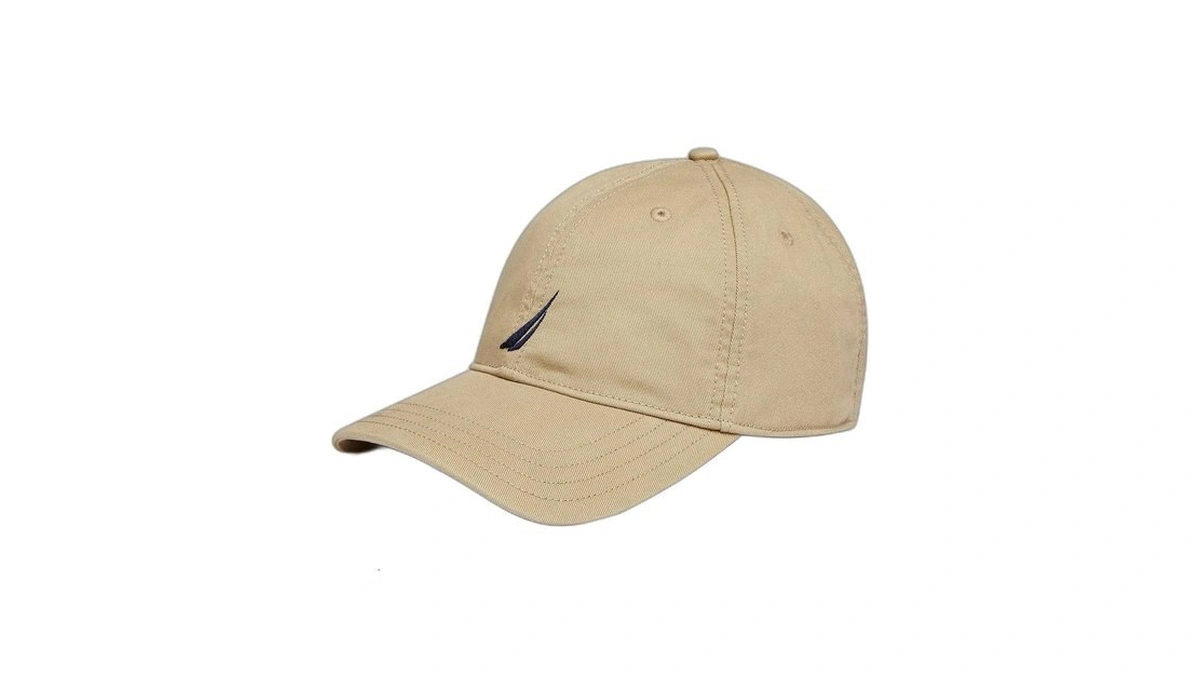 Nautica Mens Classic Logo Adjustable Baseball-cap Hat Baseball Caps, Khaki