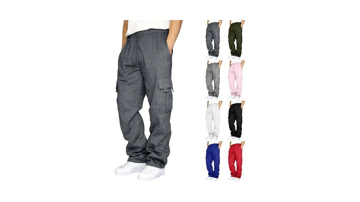 Baggy Cargo Sweatpants For Men Big And Tall Wide Leg