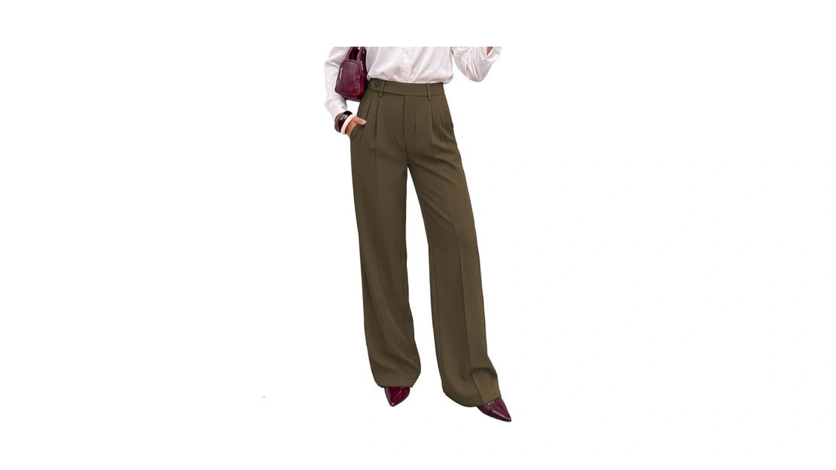 Kirundo Wide Leg Pants For Women 2026 Side Button Trousers,army