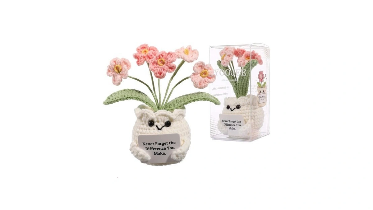 Yoojee Crochet Forget Me Not Flower Gift – Thank You