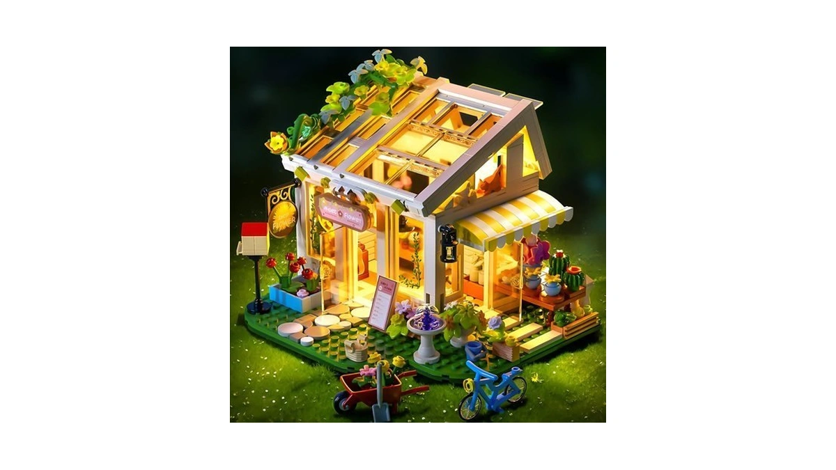 Chodia Flower House Building Block Set, Botanical Garden Greenhouse Toys