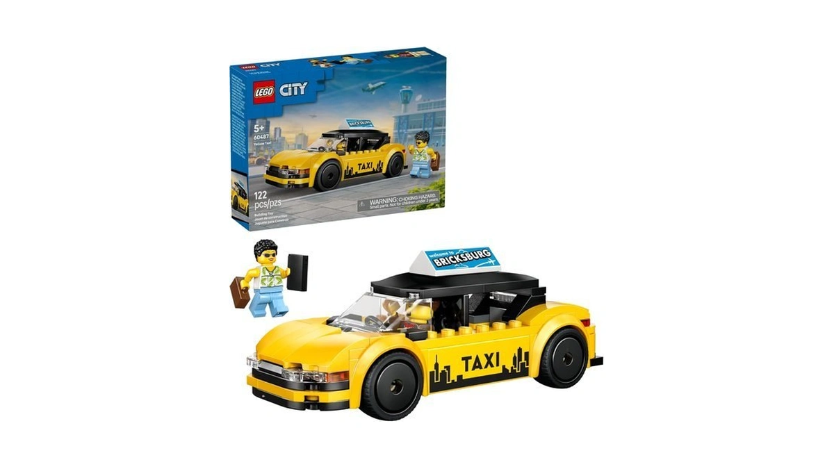 Lego City Yellow Taxi Car Building Toy For Kids -