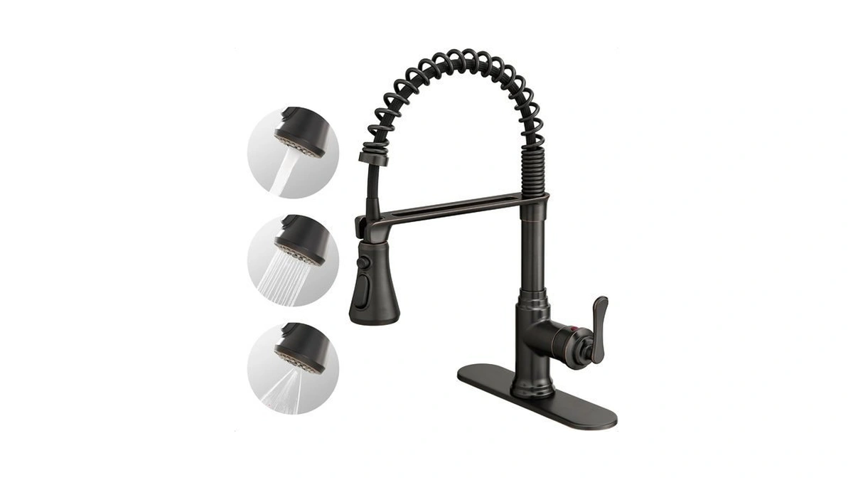 Hoigy Oil Rubbed Bronze Kitchen Faucet With Pull Down Sprayer,