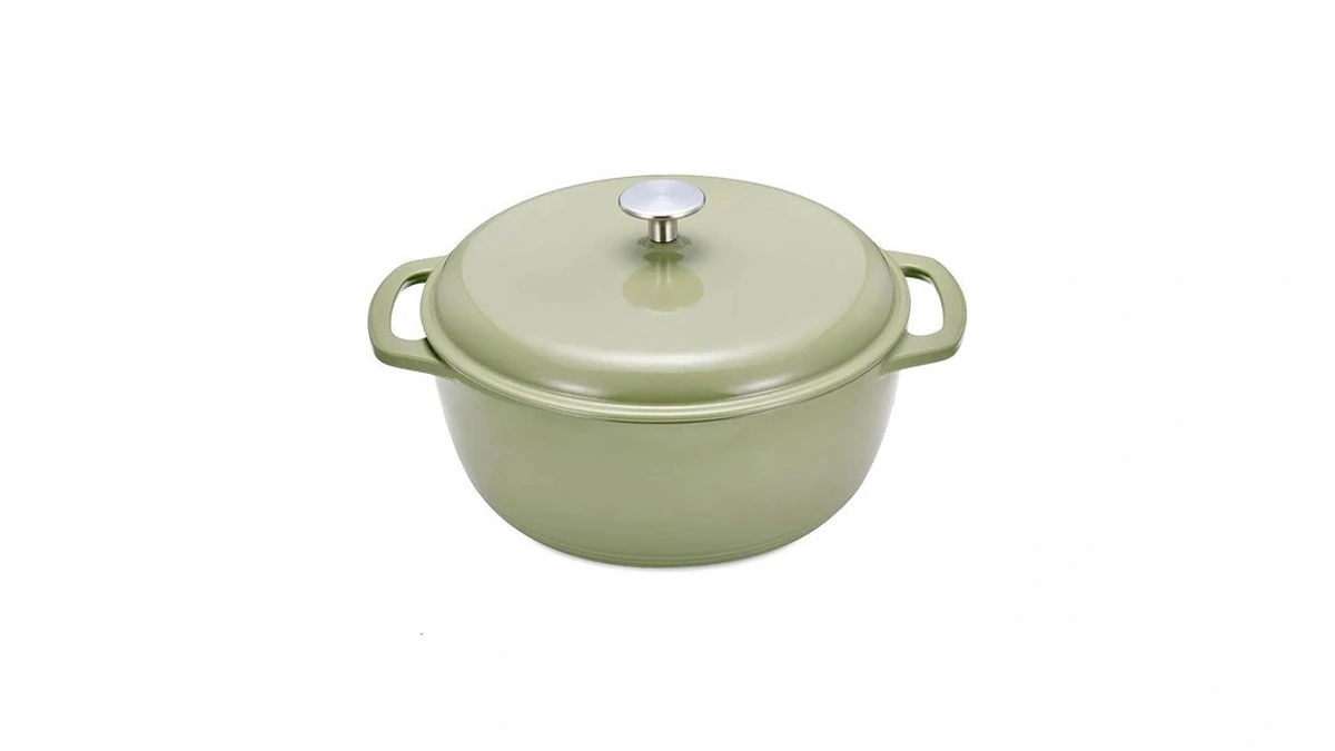 Amazon Basics Cast Iron Dutch Oven Pot With Lid, Enameled,
