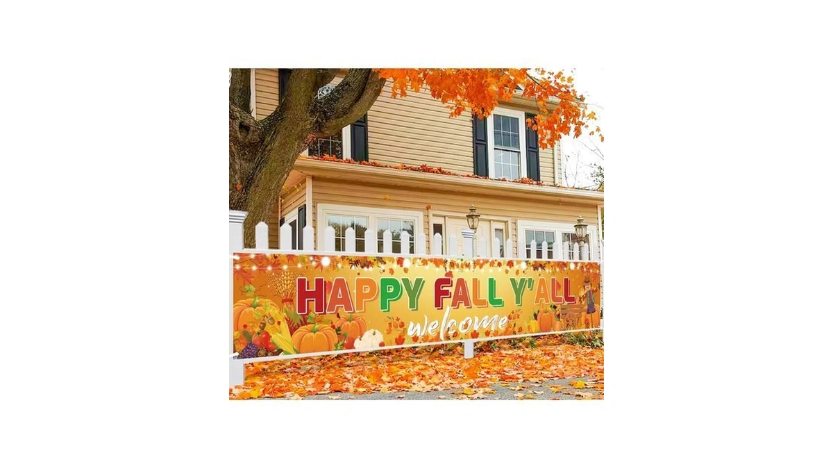 Ushinemi Fall Party Decorations Happy Fall Y’all Welcome Banner