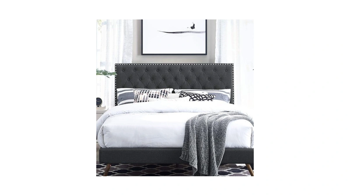 Modway Helena Tufted Button Fabric Upholstered Full/queen Headboard With Nailhead