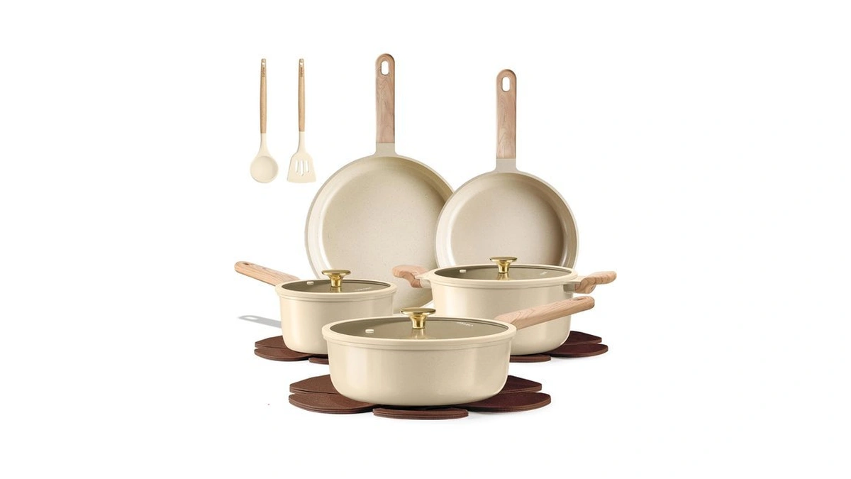 Carote Pots And Pans Set, Ceramic Cookware Set, 14pcs