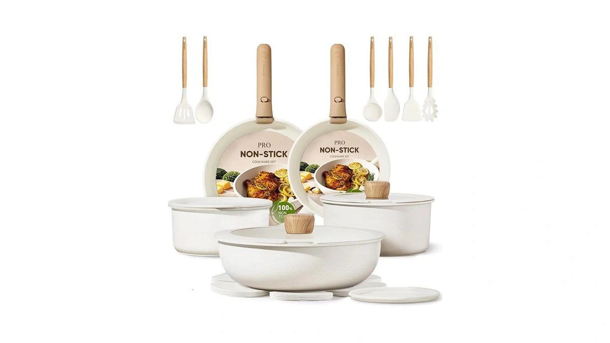 Carote Pots And Pans Set Non Stick, Detachable Handle Cookware,