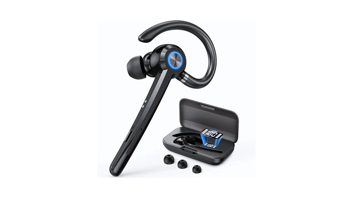 Wireless Bluetooth Headset V5.4 With Enc Mic, Single Ear Bluetooth