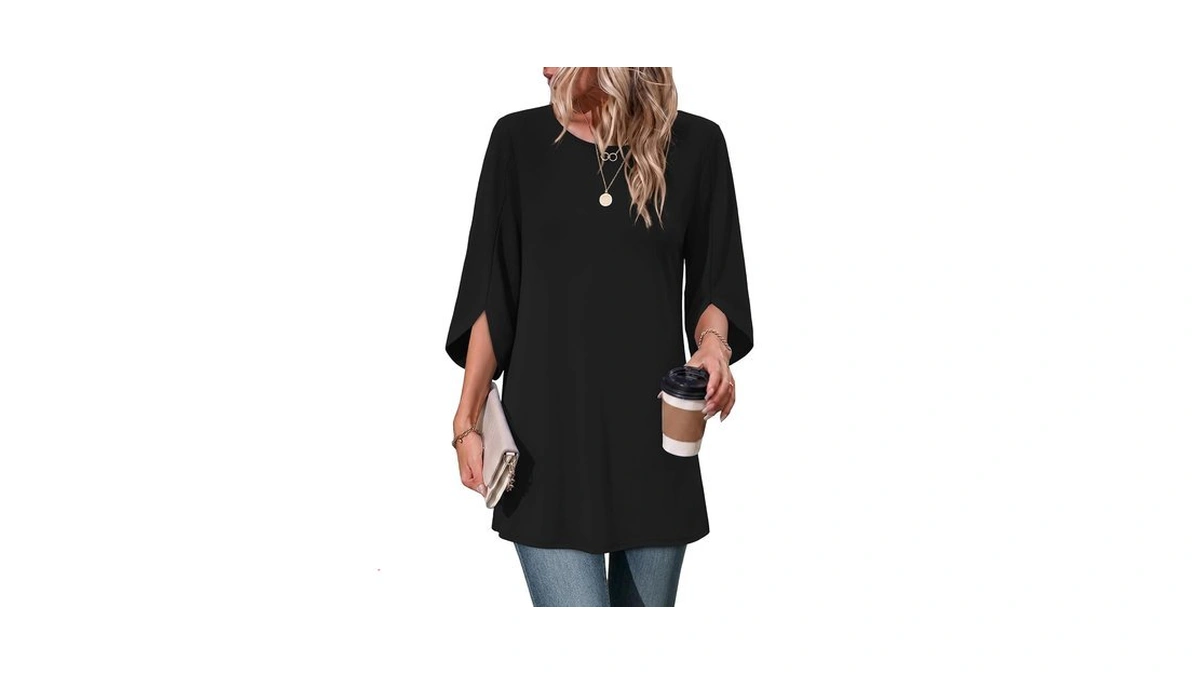 3/4 Length Sleeve Womens Tops Business Casual Outfit For Women