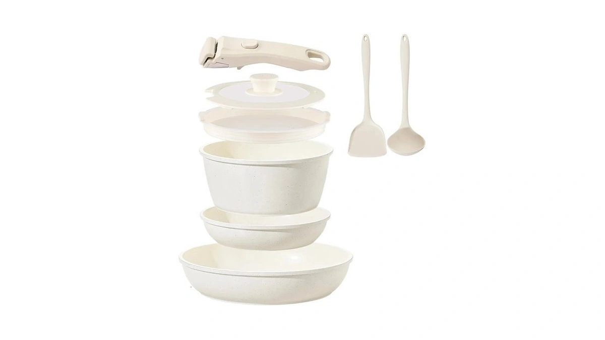 Ceramic Cookware Set Non Stick 8pcs Pots And Pans Set
