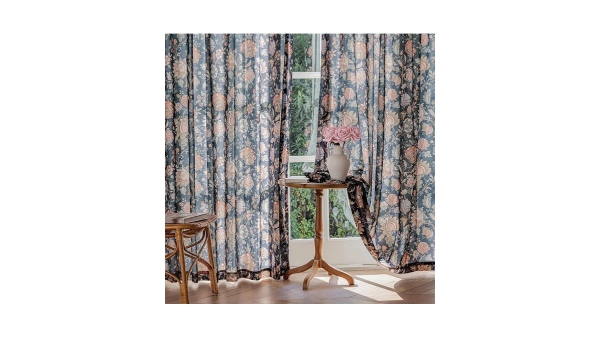 Fmfunctex Boho Floral Semi Sheer Curtains For Bedroom, Black Printed