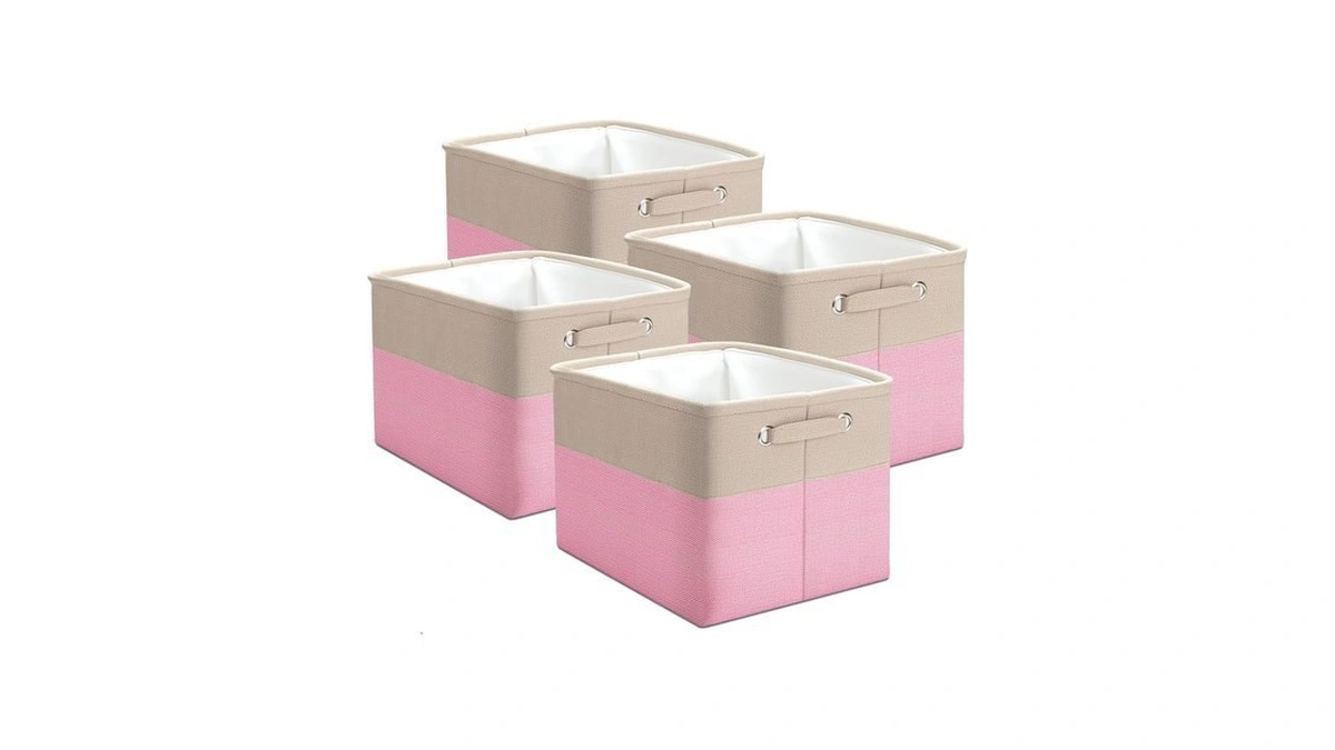 Yaceyace Storage Cubes For Organizing, 4 Pack Linen Fabric Storage