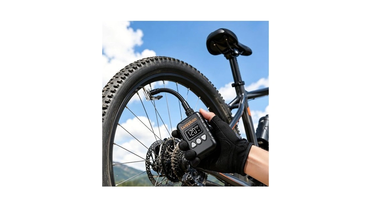 Electric Bike Pump With Digital Gauge, 150psi Portable Rechargeable Tire