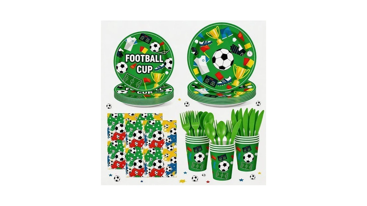 Nguyenniu 168 Pcs Soccer Party Plates Napkins Birthday Supplies Disposable