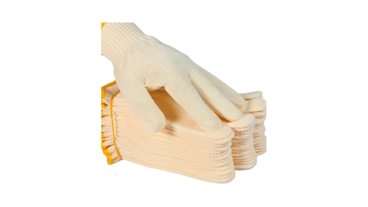 10-pair Work Gloves, Cotton Nylon Blend, Breathable & Durable For