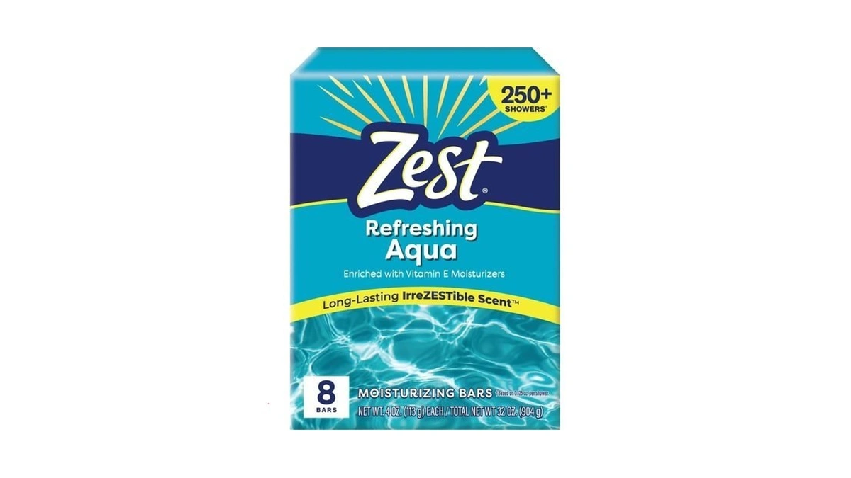 Zest 8-bar Bath Size Soap, Aqua, 4 Ounce Per Bar,