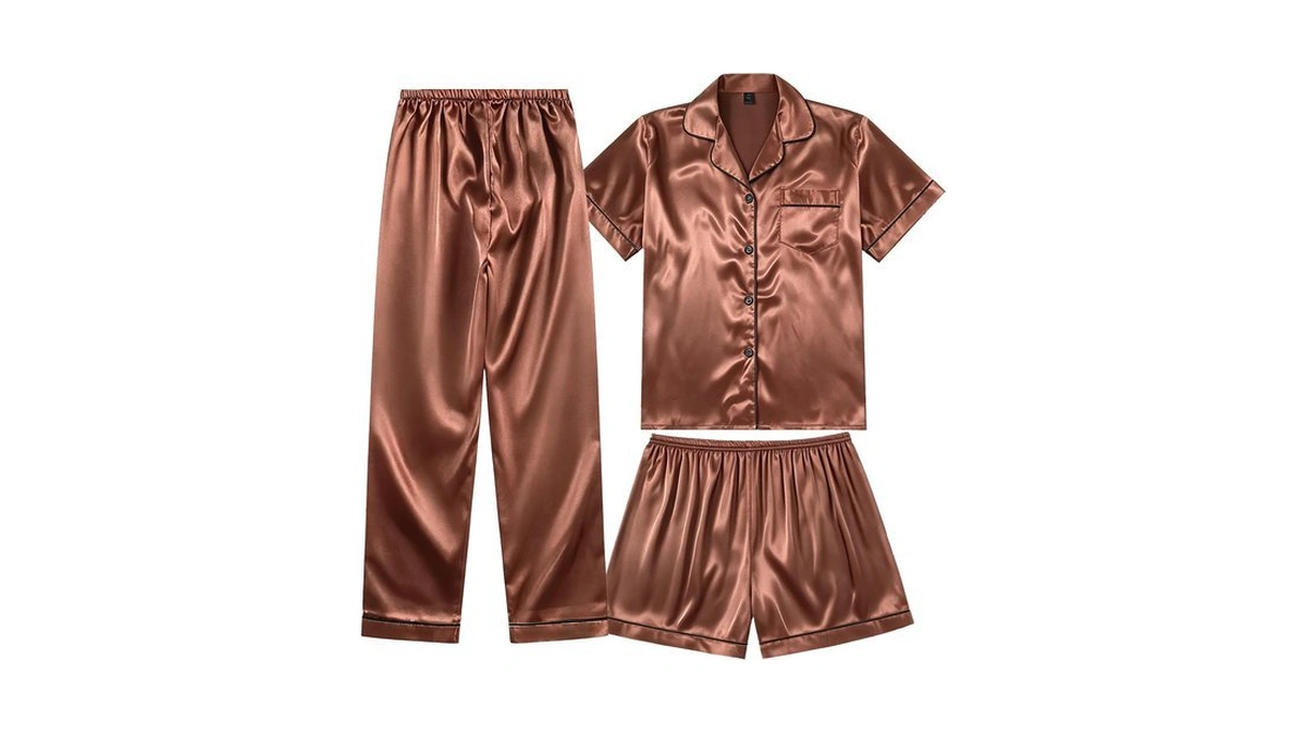 Tinychoice 3 Piece Silk Pajamas For Women Satin Pjs Soft