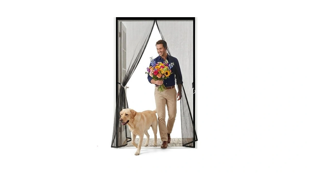 Magnetic Screen Door- Fits Door Size 36" X 82", Hands-free
