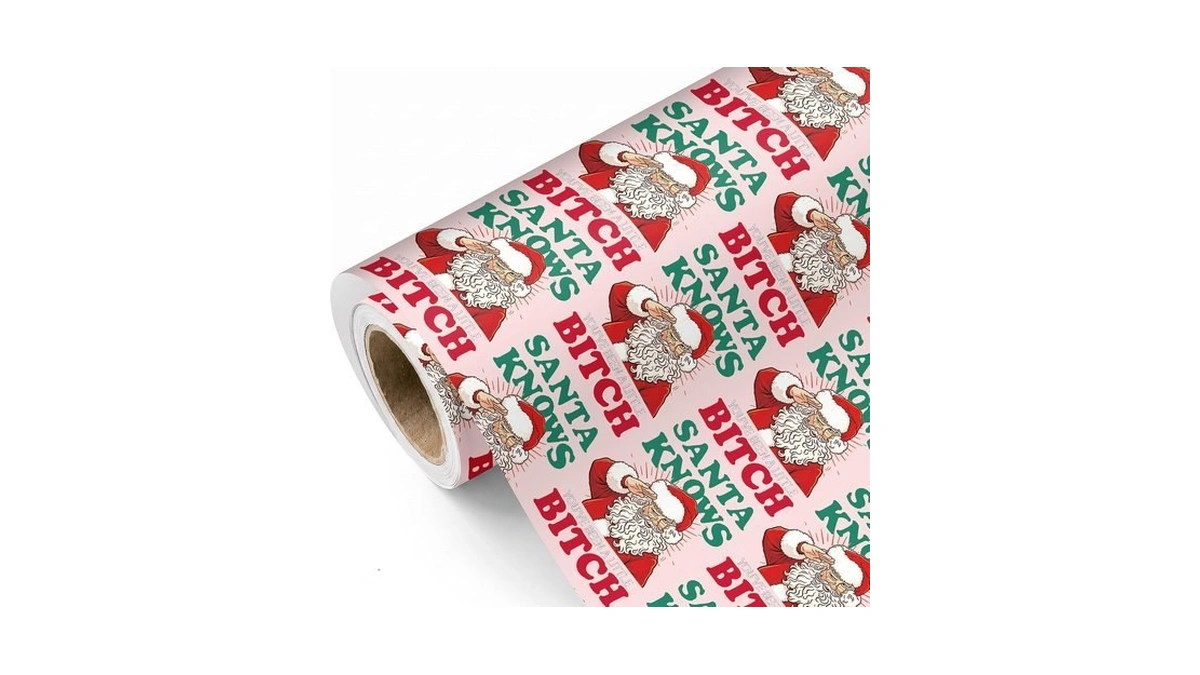 Untrochu Funny Christmas Wrapping Paper Roll - Vintage Santa Claus