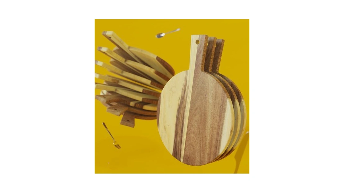 10 Pack Bulk Acacia Wood Cheese Boards With Handle For