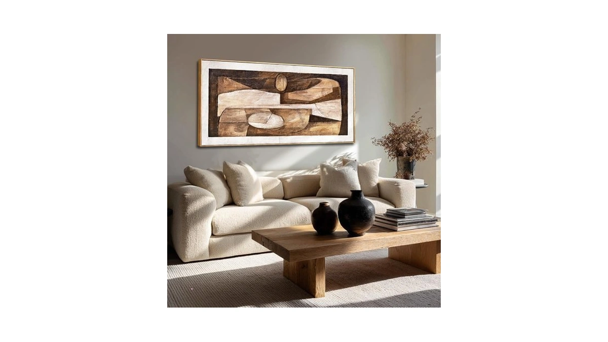 Amazon coupon: Minimalist Abstract Art In Brown Tones S