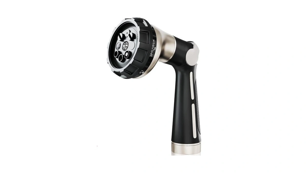 Esow Garden Hose Nozzle Sprayer, Heavy Duty Metal, 8 Spray